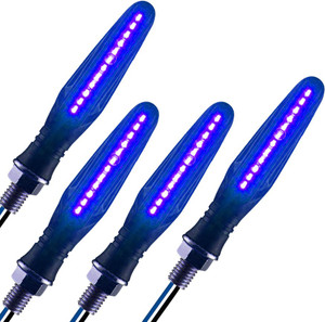 Autofledge Bike Front, Side, Rear SMD LED Light Pack of 4 Indicator Blue Turn Signal Light for Bikes Indicator Light Motorbike LED (12 V, 10 W)