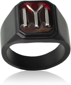 Waama Jewels Red Ertugrul Ghazi Ring for Boys & Men Brass Ring