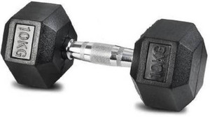 EXTREME FIT Hexa single (10kg*1) Hexagon for Home Gym Workout(Pack of 1) Fixed Weight Dumbbell