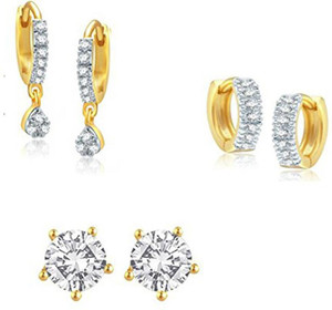 ZENEME Latest Fashionable American Diamond Combo Alloy Earring Set