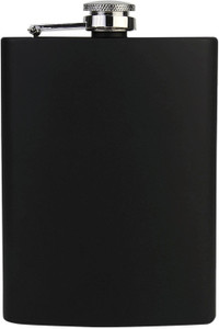 Protos India.Net Hip Flask 250ml 8OZ Black Hip Flask Matte Finish Hip Flask Wine Whiskey Vodka Alcohol Drinks Pocket Bottle For Men Women Stainless Steel Hip Flask