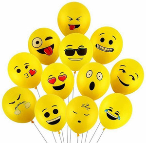 PARTY MIDLINKERZ Solid Emoji Printed Balloons/Emoji Balloons for Decoration/Smiley Emoji/Emoji Balloons for Decoration Under 100/emoji Balloons for Birthday Party, Baby Shower Party Decoration (Set of 25) Balloon
