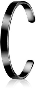 Karishma Kreations Metal, Stainless Steel Silver, Platinum, Black Silver Kada