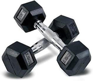 EXTREME FIT Hexa Dumbbell Double Hexagon 2.5*2 Hex Dumbbell for Home Gym Workout (pack of 2) Fixed Weight Dumbbell