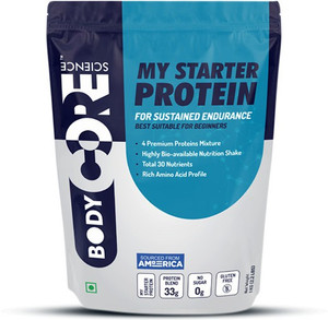 Body Core Science BCS My Starter Protein 1Kg (Flavored-STRAW-BERRY) Whey Protein