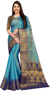 ZUUL Self Design Banarasi Silk Blend Saree