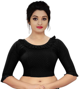 PU Fashion Round Neck Women Blouse