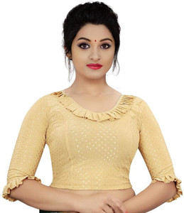 PU Fashion Round Neck Women Blouse