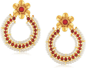 SPARGZ Ramleela Bollywood Designer Gold Plating Pearl Alloy Drops & Danglers