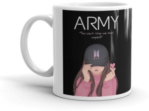 V Kraft " bts army you can't stop me loving my self " for bts army, bts lover, bts fan love quote printed white Ceramic love with Handle-Perfect Gift to Anyone On Any Occasion | Coffee & Tea Cup | Pack of 1 Ceramic Coffee Mug