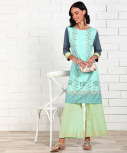 Anmi Floral Print Women Straight Kurta