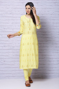 RANGRITI Women Floral Print Straight Kurta