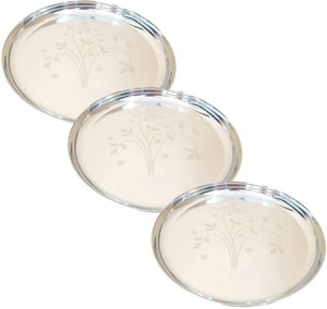 Omkar Enterprises 3 PCS Laser Thali Dinner Plate