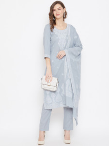 Safaa Cotton Blend Self Design Salwar Suit Material