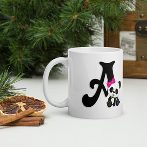 V Kraft " cute panda alphabet love A white " for rakhi anniversary birthday friendshp day love quote printed Ceramic love with Handle-Perfect Gift to Anyone On Any Occasion | Coffee & Tea Cup | Pack of 1 Ceramic Coffee Mug