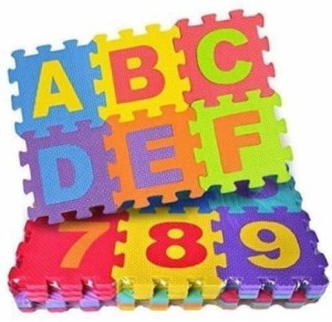 LooknlveSports 36 Tiles Kids Puzzle Mats ABCD