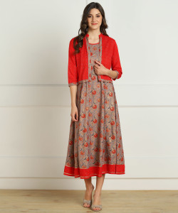 VEDANA Women Kurta Ethnic Jacket Set
