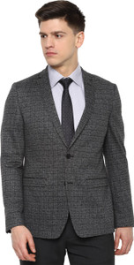 LOUIS PHILIPPE Checkered Single Breasted Formal Men Blazer