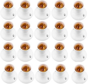 JELECTRICALS Delux Batten Holder Poly-carbonate, Holder For Bulb for Home, Office, School, etc Pack of 20 Brass Light Socket