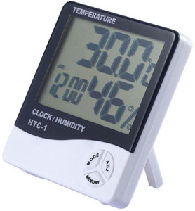 GoodsBazaar Multifunctional 5 in 1 Digital Temperature Humidity Meter / Calendar / Clock / Alarm HTC-1 Hygrometer Thermohygro HTC 1 Indoor Weather Station C°/F° Key + MAX & MIN Temperature Room Wall Thermometer + Data Store Electronic Temperature & Moisture Meter HTC1 Pinless Digital Moisture Measurer