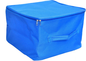 SH NASIMA MANUFACTURER UB-UNDERBED STORAGE-B-1 Nylon Wardrobe Bag Underbed Moisture Proof Cloth Storage Organiser with Zippered Closure & Handle SET OF 01 (BLUE) (SO) UB-S-B-1
