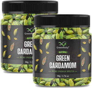 Greenfinity Cardamom Green Whole - 50g, Grade - Big Size,