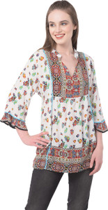 Veldress Casual 3/4 Sleeve Printed Women Multicolor Top