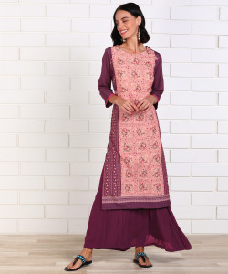 Anmi Floral Print Women Straight Kurta