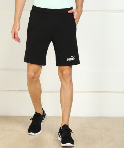 PUMA पुरुषों के लिए सॉलिड काला रेगुलर शॉर्ट्स