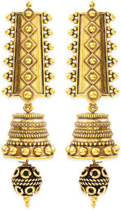 Voylla Rava Ball Oxidized Jhumki Style Earrings Brass Jhumki Earring