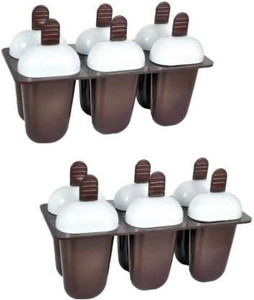 DEAGAN Reusable Popsicle Molds Ice Pop Makers Ice Pop Molds Kulfi Maker Mould, Candy Maker Plastic Popsicle Mold, Kids Ice Cream Tray Holder Brown, White Plastic Ice Cube Tray (Pack of2) Multicolor Plastic Ice Cube Tray