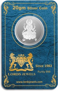 LORDS JEWELS Laxmi Ji Silver Coin 20 Grams S 999 20 g Silver Coin