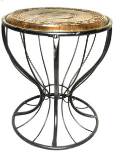 Smarts collection Wrought Iron Bedside Table/Sofa Side Table/Side end Table with Drawer and Shelf Tables for Bedroom, Living Room and décor Standard Size (20 x 12 x 12 inches) matt Black Solid Wood Side Table (Finish Color - Black) Engineered Wood Side Table