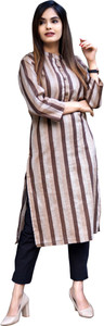 SAARSHE Women Striped Straight Kurta