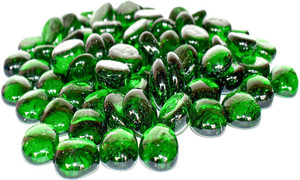 ERCOLE Decorative Glossy Shiny Polished Round Glass Pebbles For Vase Filler Plant Pots Home Table Decor Aquarium Fish Tanks Outdoor Garden Decoration (Green Blue, 1Kg) Polished, Carved, Regular Round, Oval Fire Glass Pebbles