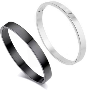 NIMZ Brass, Alloy, Stainless Steel, Steel Cubic Zirconia Black Silver, Platinum, Silver, Gold-plated Kada
