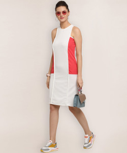 METRONAUT Women Sheath Pink Knee Length Dress