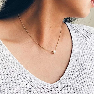 ReNi Enterprise Gold Plated Pearl Necklace Pearl Gold-plated Plated Brass Necklace
