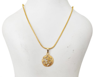 DCASE Latest Excellent Quality OM & Ganesha Design Pendant With Chain Gold-plated Alloy, Brass Pendant