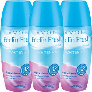 AVON Feelin Fresh Women Whitening Glutathione 40 ml each x Pack of 3  Deodorant Roll-on - For Women - Price in India, Buy AVON Feelin Fresh Women  Whitening Glutathione 40 ml each
