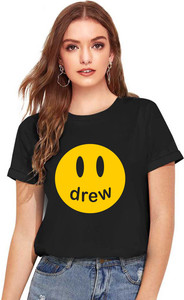 Uniplanet Store Printed Women Round Neck Black T-Shirt