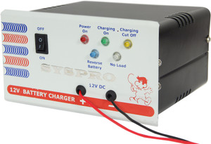 Syspro 12 Volts 7 Amps Automatic Battery Charger with 7 AH to 220 AH Battery Charging Capacity for Tabular Inverter AMF Panel Bike Truck Ups Car Toys and 12V Charger 220 Ah Battery for All Vehicles
