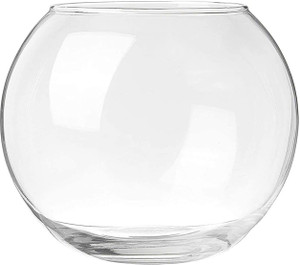 Virya Clear Glass Aquarium with Round Neck --8inches Round Ends Aquarium Tank