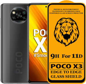Dream Edge To Edge Tempered Glass for Poco X3 (Anti-Fingerprint,Zero Bubble,9H Hardness)
