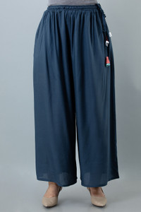 KANCHUK Regular Fit Women Blue Trousers