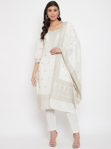 Safaa Cotton Blend Embroidered Kurta & Palazzo Material
