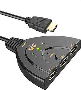 vrct TV-out Cable HDMI Switch, 3 Port 4K HDMI Switcher 3x1 Switch HDMI Splitter Pigtail Cable Supports Full HD 4K 1080P 3D Player
