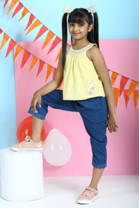 BIBA Girls Casual Cotton Blend A-line Top