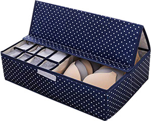 HOUSE OF QUIRK 15+1 Compartment Cell Foldable Storage Organizer type Non-Smell Drawer Organizer 15 grids + 1 for underwear Closet Storage for Socks Bra Tie Scarfs