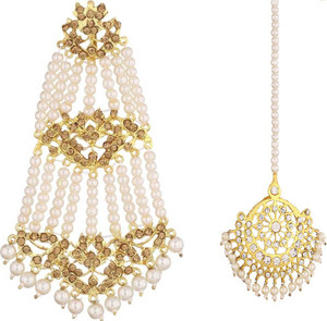 hurrio Mother of Pearl Gold-plated White, Gold Jewellery Set